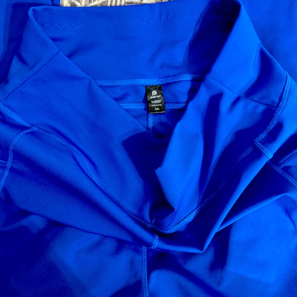 Blue POP Fit Leggings Plus 2X NWOT